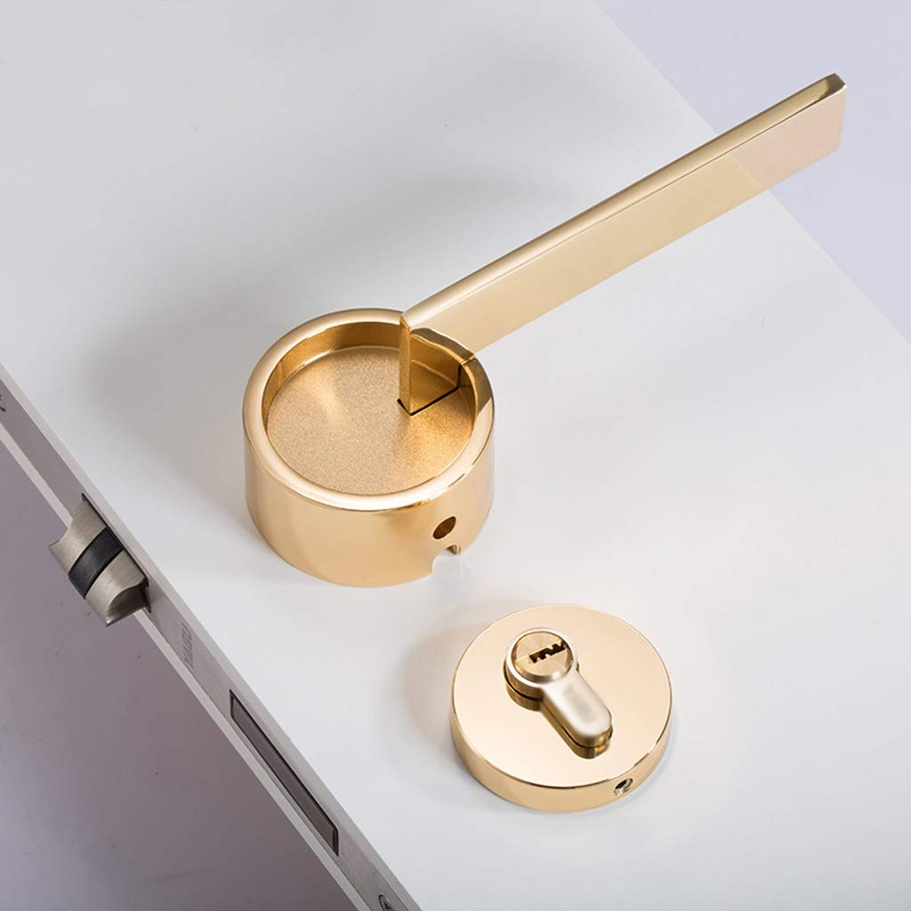Estadounidense/Dormitorio Puerta Manija Bloqueo Seguridad Entrada Split Silent Lock Core Door Door Muebles Puerta interior Manija Lockset(1-Pack)