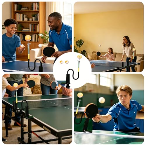 Image of 3 PCS Set Table Tennis Set, for Home Practice, Solo Training Equipment with Table Tennis Balls, Compact Design for Apartments and Offices