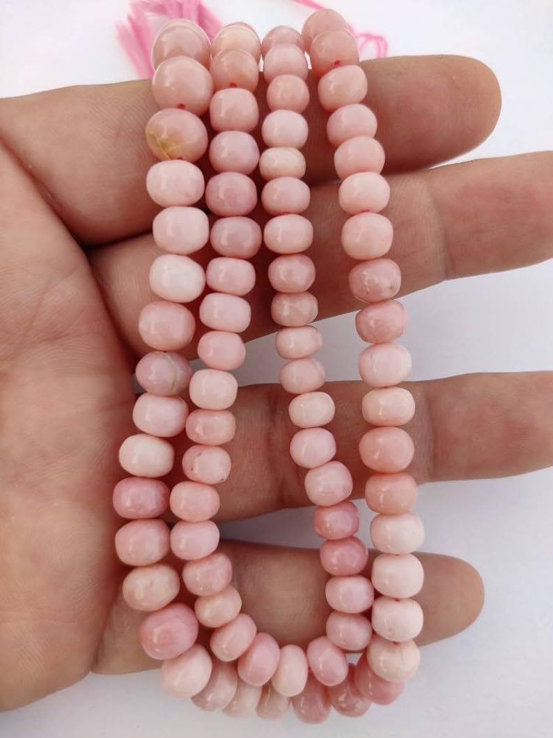 Perles en pierre précieuse de 7 mm rose naturelle pour collier et bracelet