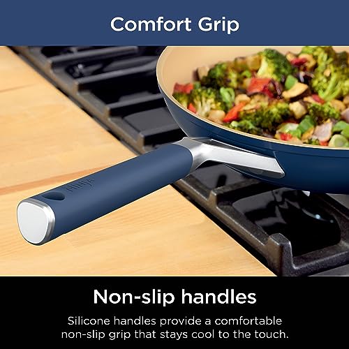 Ninja Ceramic Cookware Set, 11-Piece Kitchen Set, Navy Blue, CW49011