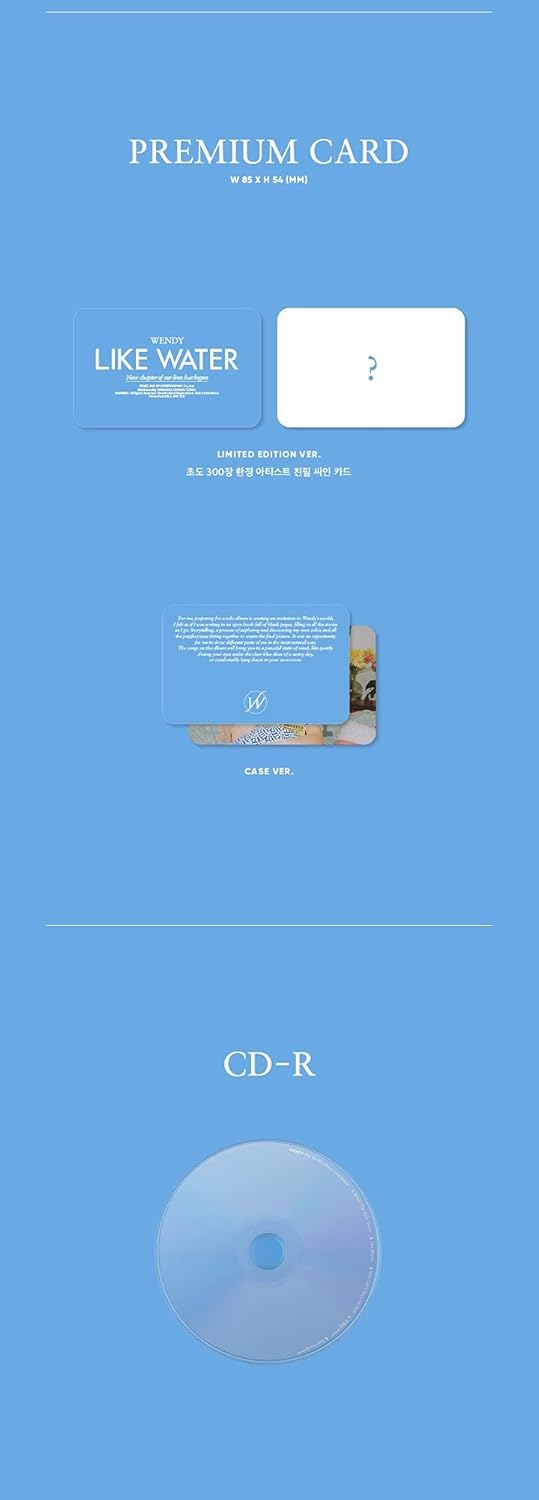 REDVELVET Wendy - Like Water (Case Ver.) (Vol.1) Album+Folded Poster+Extra Photocards Set