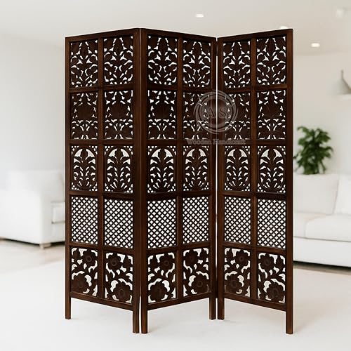 Image of Wooden Partition for Living Rooms Wall Dividers,Screen Separator Wall Divider for Hall Wall Panels for Living Room /Kitchen /Bedroom /Office /Restaurant (6-feet 3 Panel)