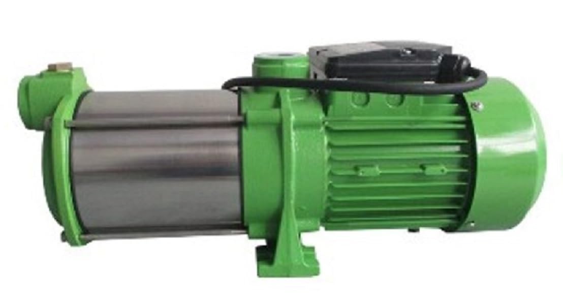 Kreiselpumpe Edelstahl 1,65KWw 10000 L/h Förderhöhe 65m/ 6,5 Bar Druck, Gartenpumpe 5 stufig Schaufelräder aus Edelstahl