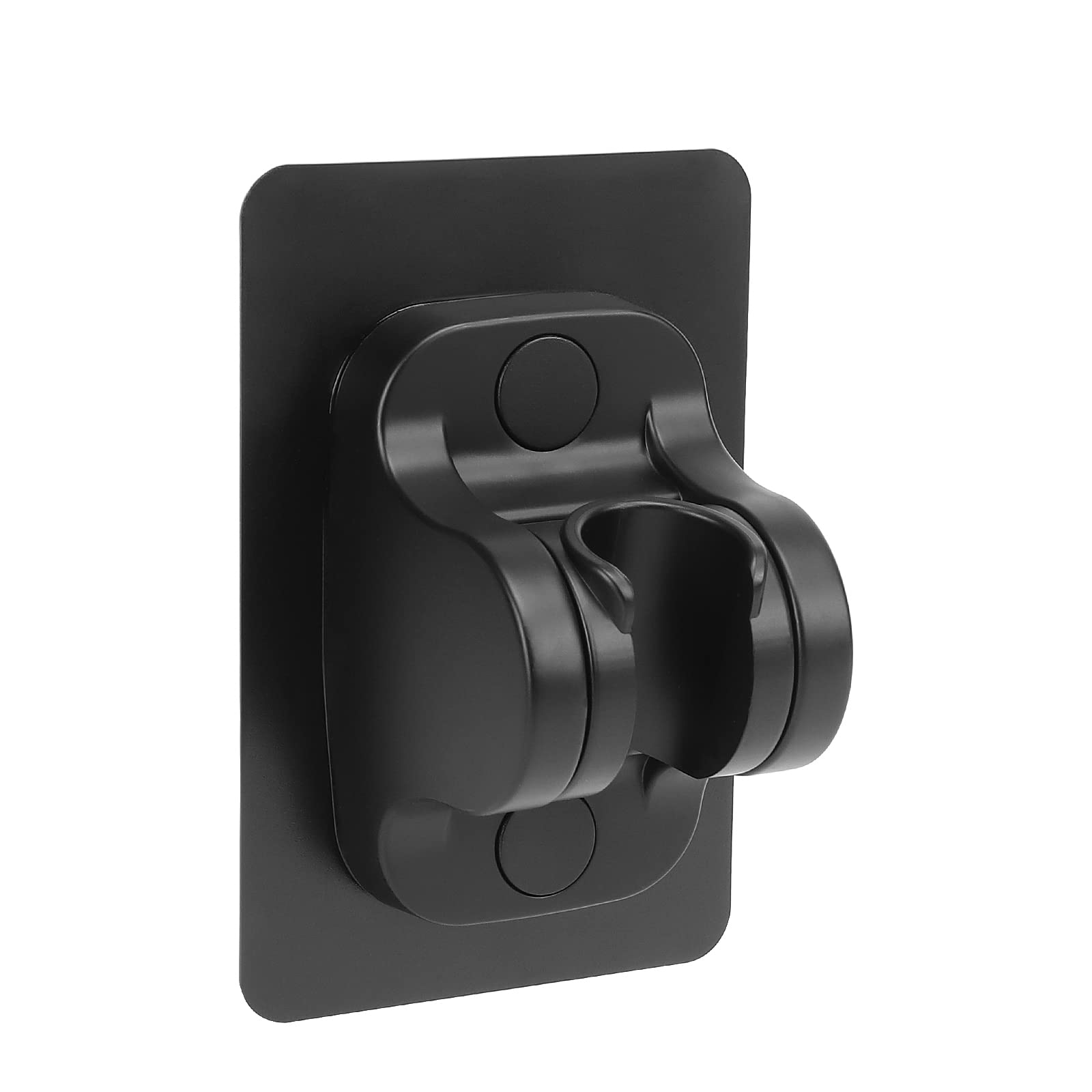 Self Adhesive Shower Head Holder- Adjustable Handheld Shower Holder NO Drilling Wall Mount Waterproof (Matte Black)