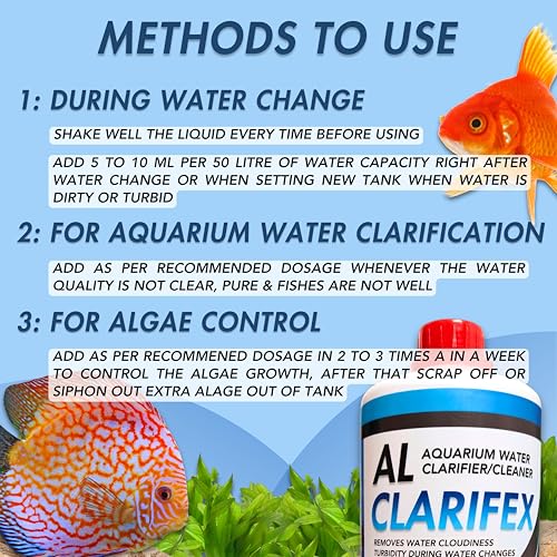 Image of Jothi Aquatics AL Clarifex Instant Aquarium Water Cleaner Clarifier Flocculant for Crystal Clear Water | Removes Cloudiness for All Freshwater & Marine Fish Tank (1000ml)
