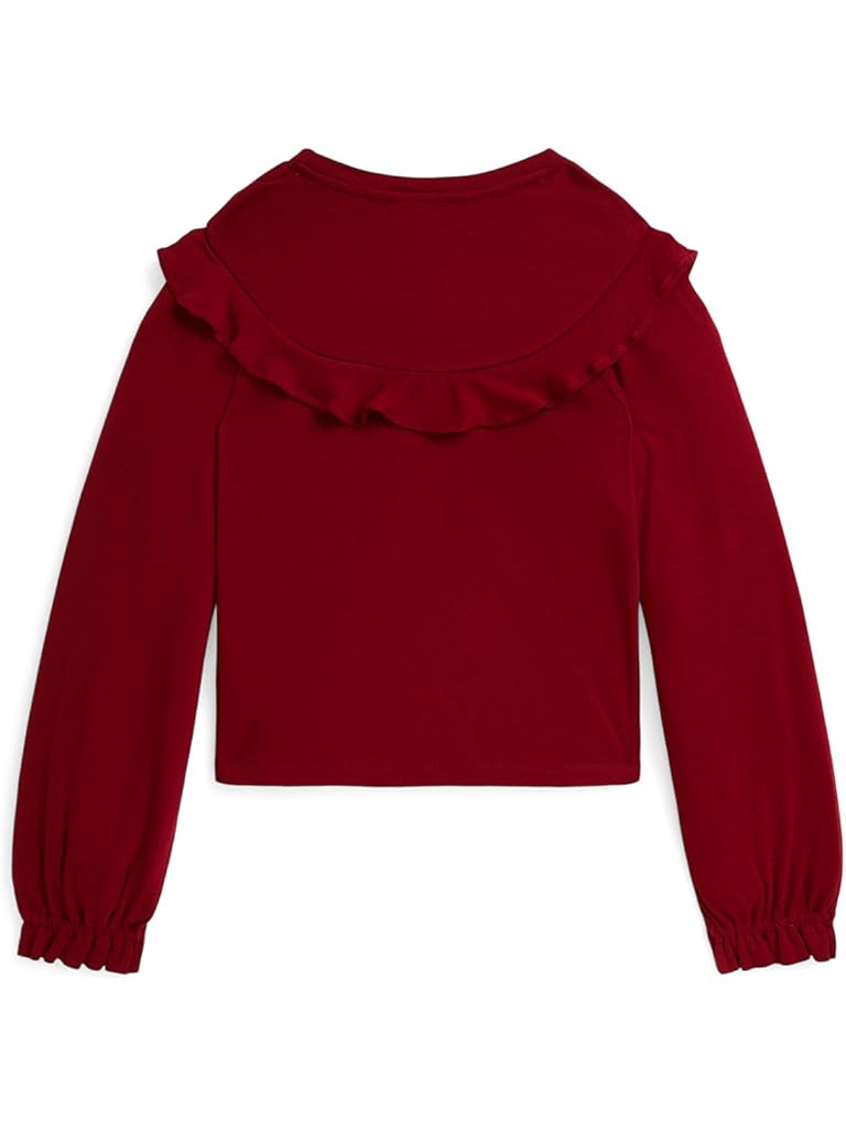 Red Polo Ralph Lauren Ruffled Cotton-Modal Top (Big Kid)