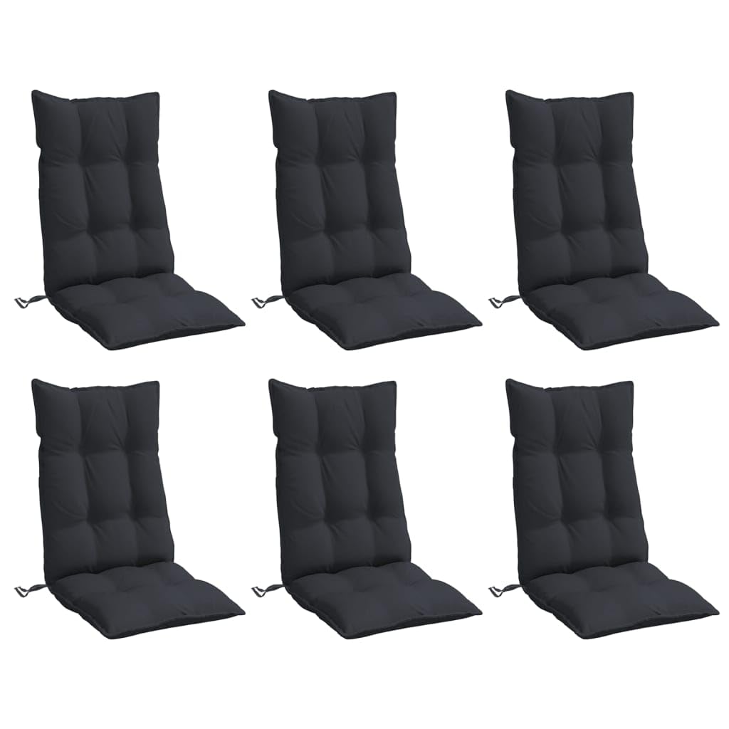 vidaXL Hochlehner-Auflagen 6 STK. Schwarz Oxford-Gewebe