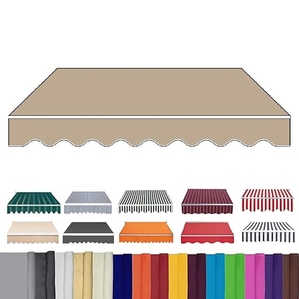Toile pour auvent de terrasse kaki pour ombrager vos repas en extérieur