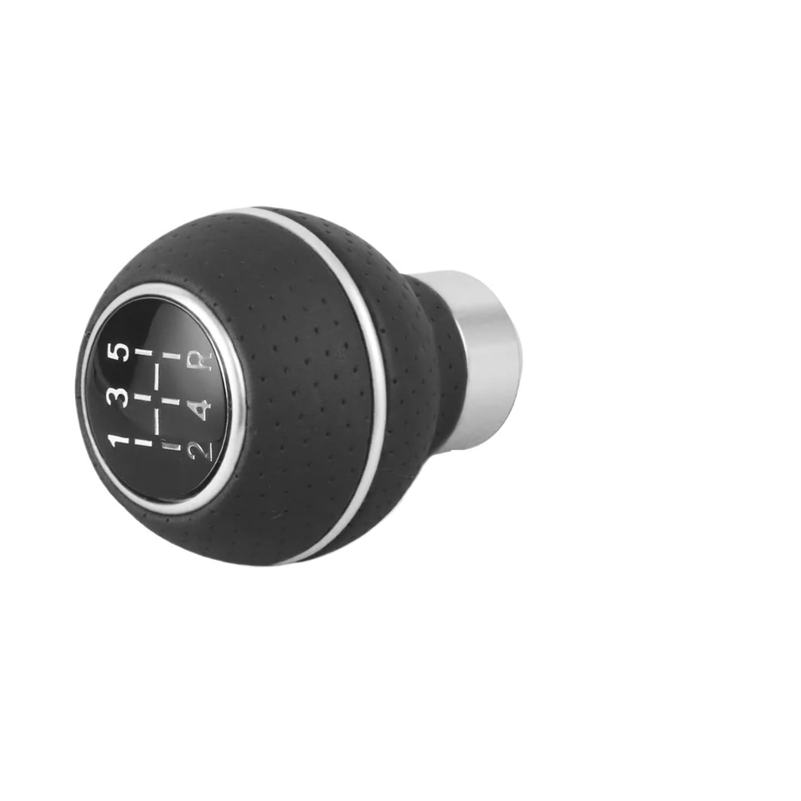 Jeocoai Silver Car Gear Knob 5Speed Universal Leather＆Aluminium Car Gear Shift Knob For M8 M10 M11 M12 Lever Level Head(Silver)