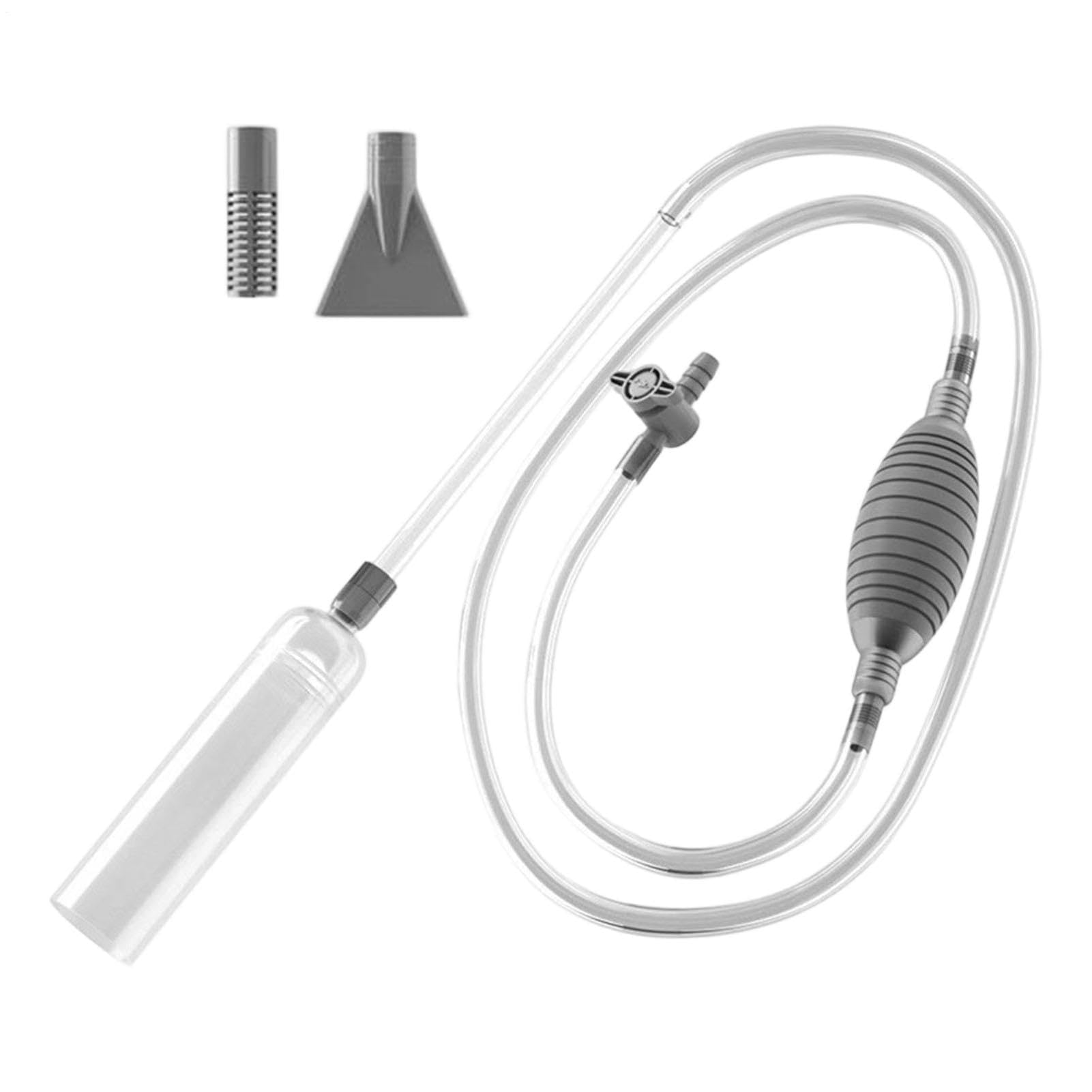 Cambiador de agua de sifón al vacío para peceras, herramienta de limpieza eficiente para betta, tanques de tortugas y acuarios, elimina algas, arena, sustrato, rocas, plantas y decoraciones de cuevas