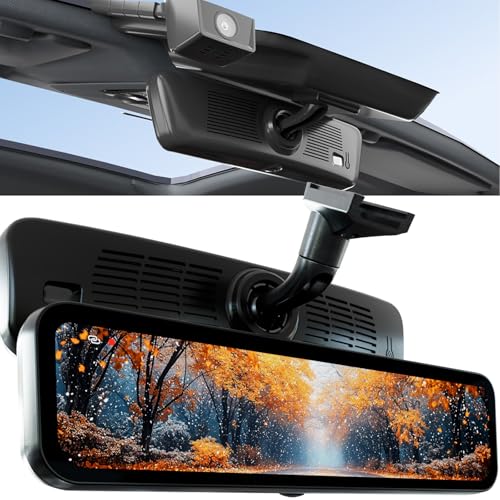 Sinjet 60FPS 9.2″ OEM Rear View Mirror Camera, Dash Cam, Detached Front Lens, 4K+2K, Digital Signal Transmission, IMX462, IPS Screen, Night Vision, Parking Monitor, 64GB SD, for Trucks, Vans, SUVs