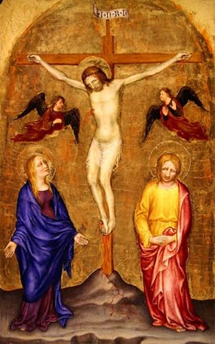 Crucifixion de Gentile Da Fabriano affiche artistique mur vide decoration bureau