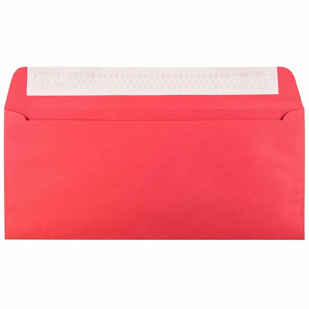 LUXPaper #10 Business Envelopes | Peel & Press | 4 1/8" x 9 1/2" | Ruby Red | 80lb. Text | 50 Qty
