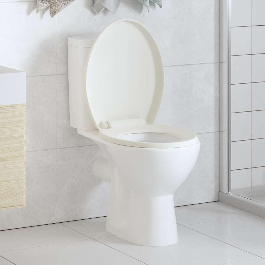 Deska sedesowa wolnoopadająca i konstrukcja Quick-Release, biała podstawa z polipropylenu, 45,5 x 37,5 cm, funkcja Soft-Close, zdejmowana, higieniczna, do łazienki i toalety dla gości