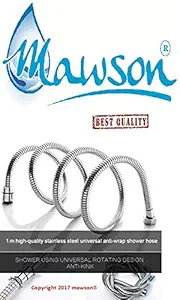MAWSON Universal Stainless Steel 1 Mtr. Stainless Steel Shower Hose with 360 Degree Rotating Joints (Grade SS AISI-304) Anti-Corrosion & Anti Explosion Shower Tube