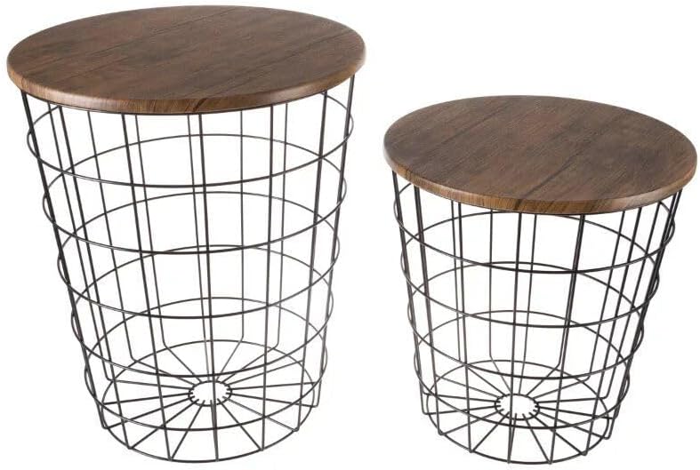 Modern Nesting end Tables with Storage
