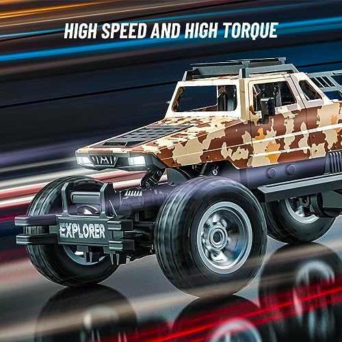 Image of Mirana 4WD Remote EXPLORER C-Type USB Rechargeable RC Car | Off Road Rock Crawler Monster Truck ATV 4x4 Wheel Drive High Speed With Proportional Racing Car Gift for Boys Girls Kids (Silver)