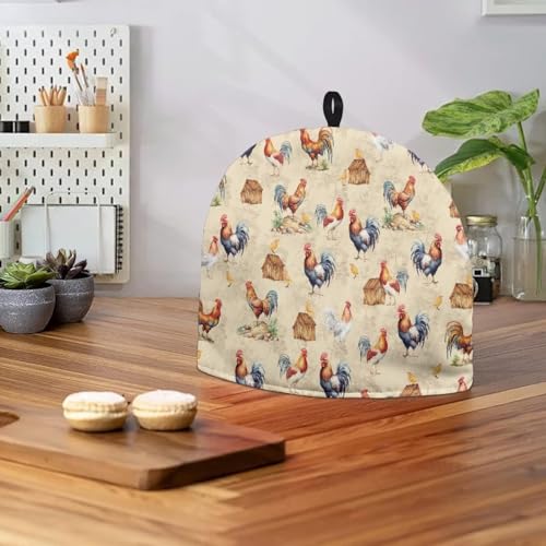 Image of Hudotybom Chicken Tea Cozy for Teapot Insulated Large Teapot Cover to Keep Warm Tea Kettle Cover Machine Washable Coffee Pot Cloth Covers Kitchen Home Decorations for Housewife Mom