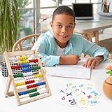 RNHDLY Abacus for Kids, Wooden Abacus with 100 Counting Sticks and 40 Number Cards, Ages 3-7, Small, Multi-color, Number Theme, No Assembly Required - Image 6