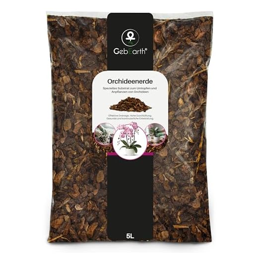 GebEarth - Orchideenerde, Substrat für Orchideen 5 Liter 【Professionelle Erde für alle Orchideen】