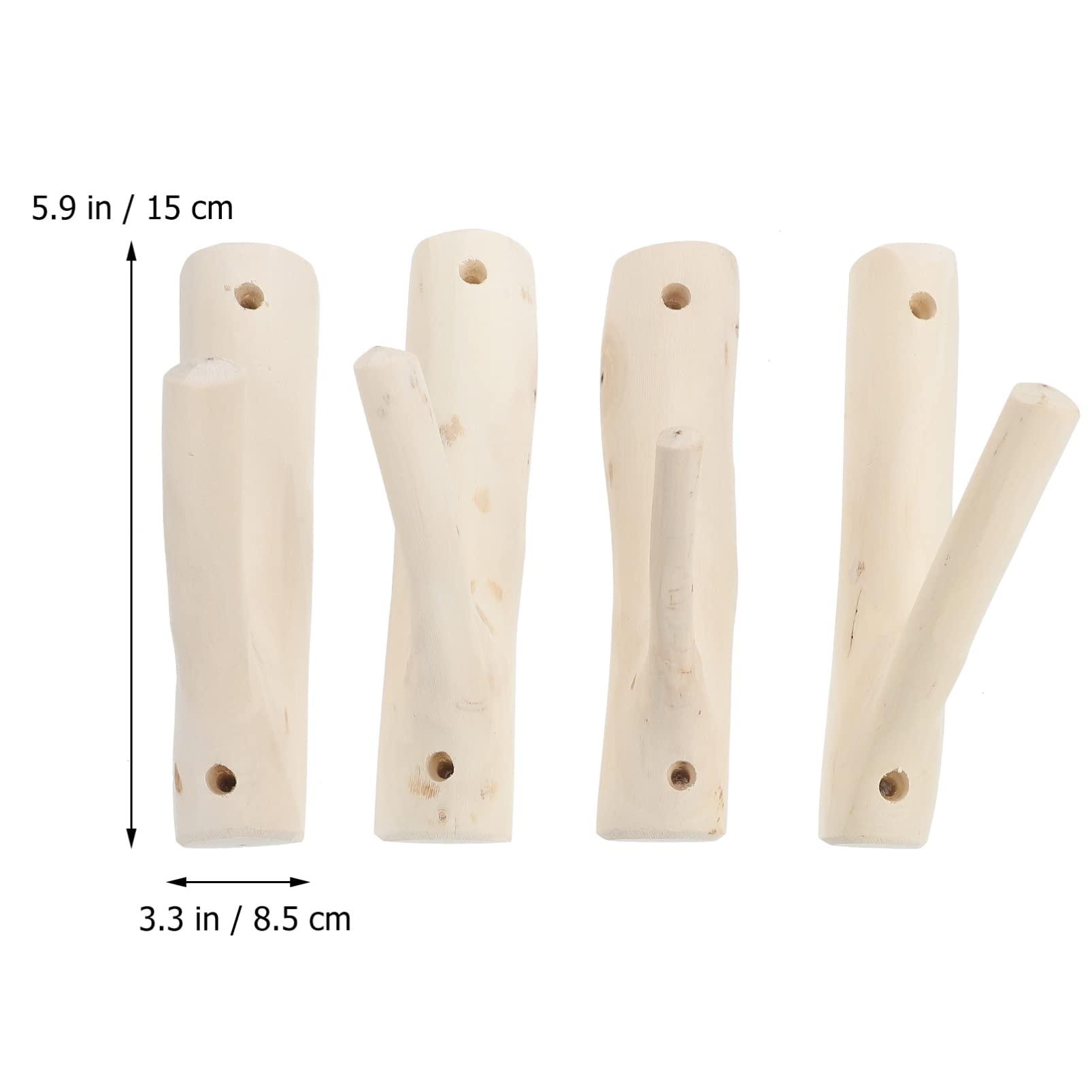 LABRIMP Gancio Decorativo per Cappotti in Legno Ramo Albero 6 Pezzi