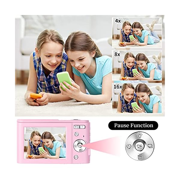 Digitalkamera, FHD 1080P 36.0 MP Mini Videokamera Wiederaufladbare Fotokamera Digitalkamera mit 32GB SD-Karte 16X… – Bild 5