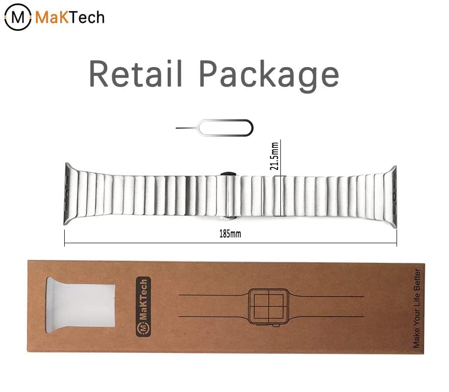 ステンレススチール リンクブレスレット 約20mm幅 Amazon.co.jp: MaKTechステンレススチール金属のリンク