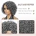 HUA Grey Wig for Women Human Hair Glueless Kinky Curly Salt and Pepper Wigs for Black Women Short Curly Wear and Go Glueless Wig for Old Lady Non-Lace Bob Gray Wigs Human Hair Mixed