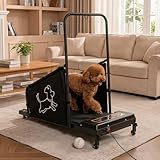 IHUESHO Dog Treadmill for Medium and Small Dogs - Quiet 1.5HP Motor Pet Running Machine with Remote Control & LED Display - Indoor Dog Exerciser with Side Protection Panels & Wheels