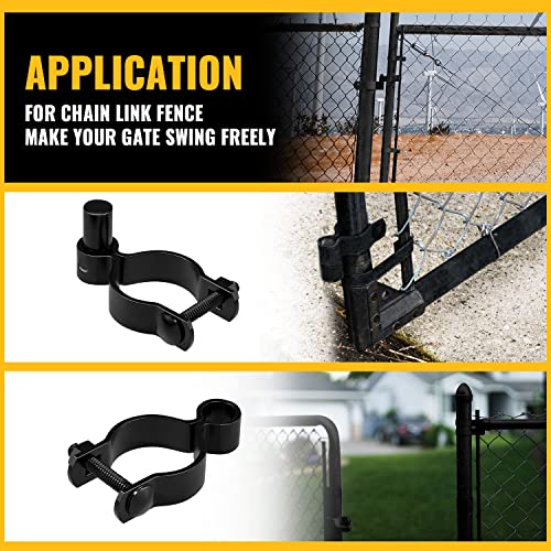 Image of VIVIDA 1-3 /8 inch Chain Link Gate Hinge Kit, Black Fence Pipe Gate Hinge, 2 Set