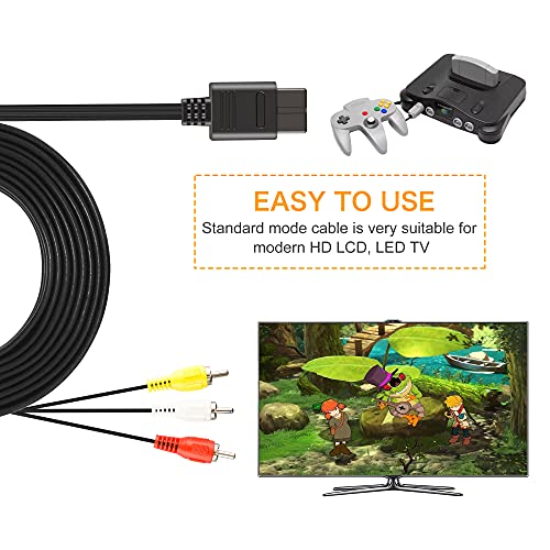 Xahpower N64 Power Supply And Cable, Ac Power Supply Adapter And Av Composite Video Cable Cord Compatible With Nintendo 64 thumb #6