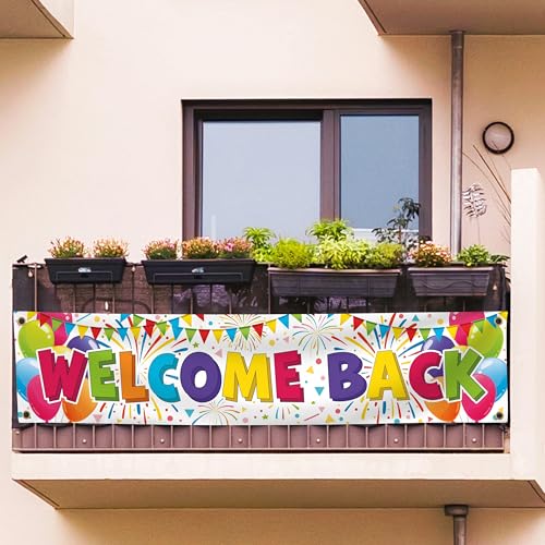Image of Welcome Back Banner - Welcome Home Decorations 6 x 1.3ft - We Missed You Banner (White)
