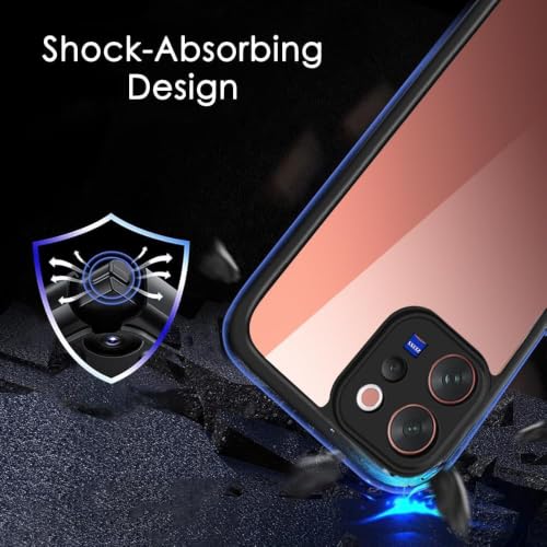 Image of VONZEE Clear Back Case Cover for Vivo V70 5G | Shockproof Design | Hard Back Cover Case for Vivo V70 5G (PC & TPU, Black)