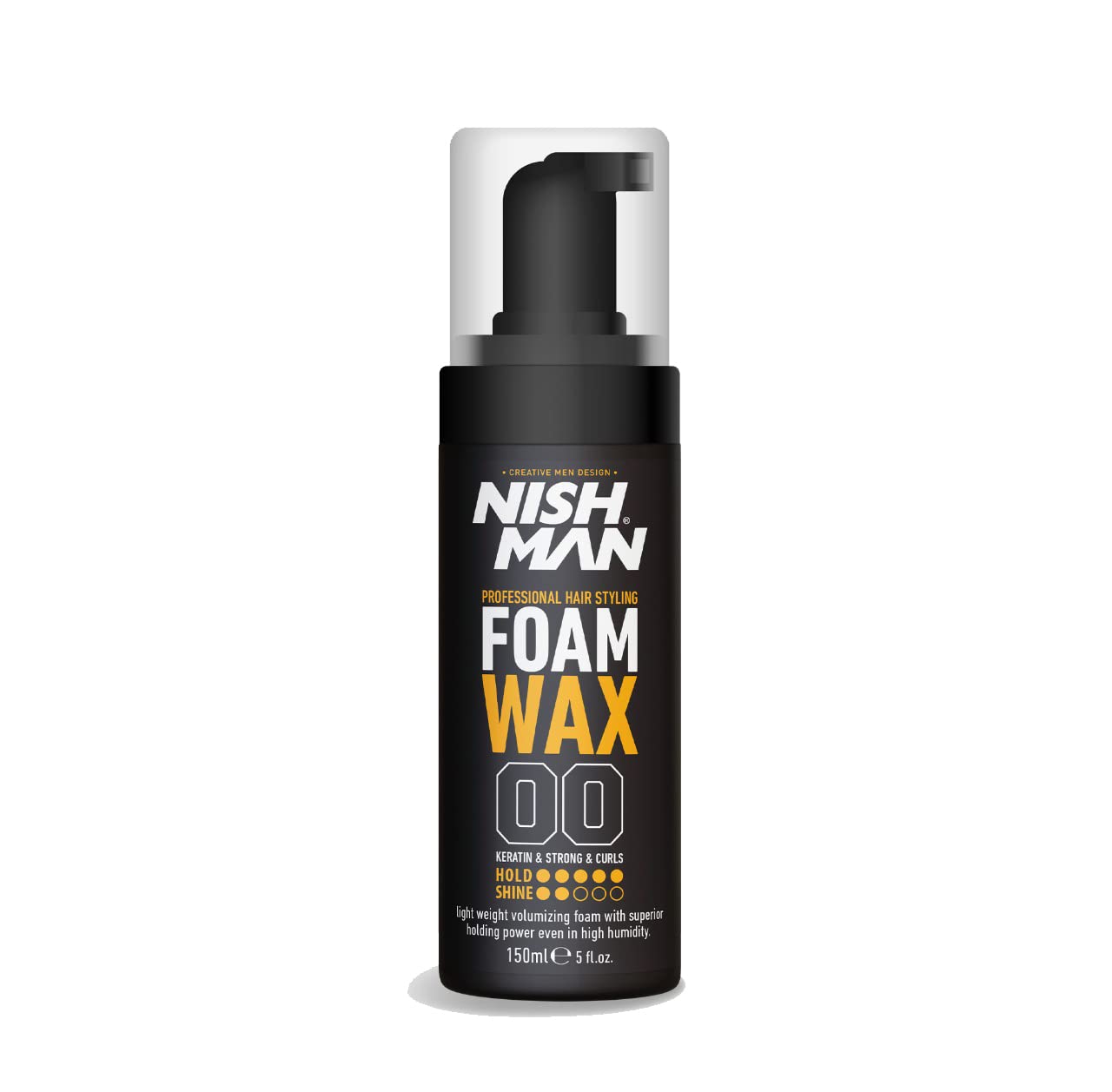 Nishman Hair Styling Foam Wax for Men Natural Shine Strong Hold