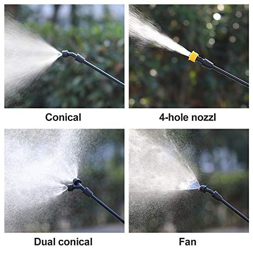 ITISLL 4 Gallon Backpack Sprayer, Leak-Free Pump Sprayer with Telescopic Brass Wand, Durable Polyethylene Wand and 4 Nozzles for Garden and Lawn 15liter (919NK15)