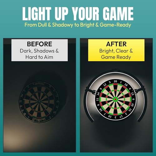 Dartboard Light Surround Ring Light with LED 270° Shadowless Adjustable Brightness Dart Board Lighting System, Heavy-Duty Metal Clamp Mount, Tool-Free Assembly, Universal Fit for Dartboards & Cabinets - Image 5