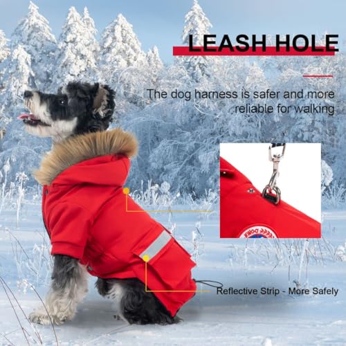 Pina DG-MF-DERD-S Dog Coats For Small Dogs, Waterproof Dog Jacket, Dog Winter Coat Jacket, Warm Dog Cold Weather Coats thumb #3