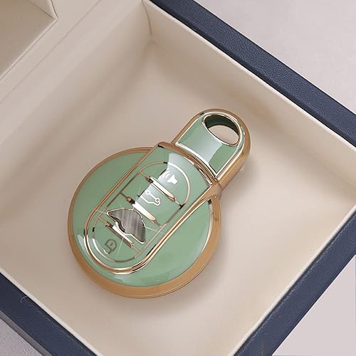 Miniatura 9 de SANRILY Golden-Edge - Funda para llavero de 4 botones para Mini Cooper Countryman F56 Convertible Clubman con tapa dura, protección completa, sin