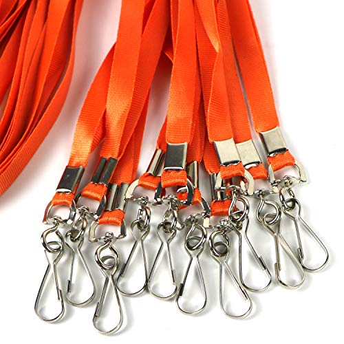 Bulk Lanyards Premium Cruise Lanyard Nylon Badge Lanyards For Id Holder Perfect For Office, Kids, Teachers (Orange, 50 Pack) #TOP4
