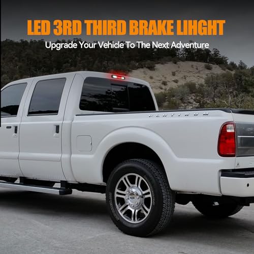 Image of Third 3rd Brake Light LED for 1999-2016 Ford F250 F350 F450 F550 Super Duty, 1993-2011 Ford Ranger High Mount Rear Cab Brake Lights Assembly, 99-16 F-250 F350-F450 F-550 Cargo Stop Light (RED)