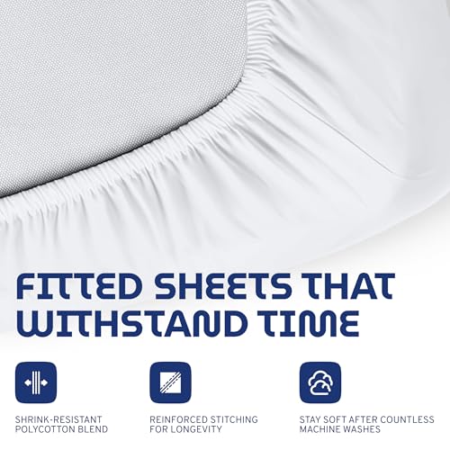 Image of 3 Piece Hospital Bed Sheet Set, Soft Jersey Knitted T-Shirt Quality, 1 Flat, 1 Fitted, 1 Pillowcase (Pack of 2)