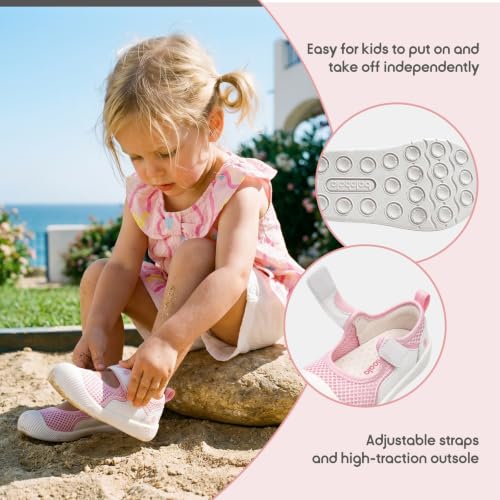 Image of Balabala Baby Toddler Walking Shoes Boys Girls Slip On Sandals Kids Water Shoes Barefoot Shoes Breathable Mesh Lightweight