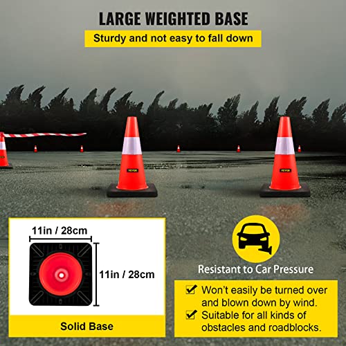 Vevor SAFETY CONES 18" Cones, 18 In/45 Cm Height, 5 Pcs Pvc Orange Traffic Cone thumb #4