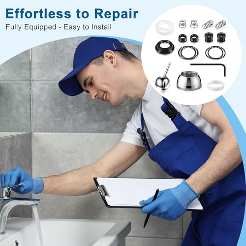 Avenuebool Faucet Repair Kit, Compatible with Delta/Peerless RP44123, Compatible with Delta/Peerless RP41661 and RP42986 Single Handle Faucet, Ball, Seats, Springs, Cam, Cap, Adjusting Ring and Bonnet - Thumbnail 7