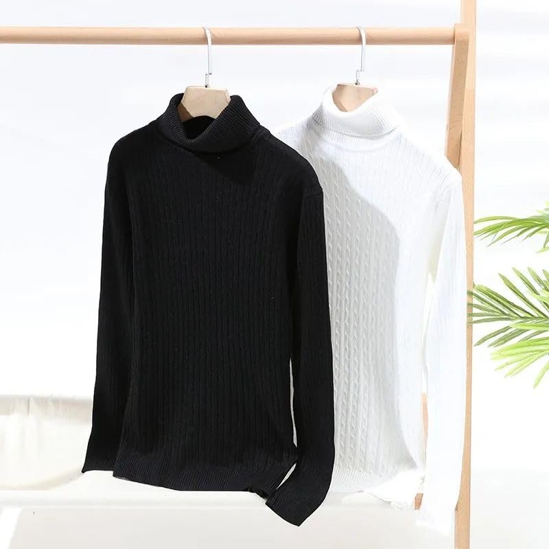 Pull basique noir et blanc en couleur unie style décontracté homme - 5