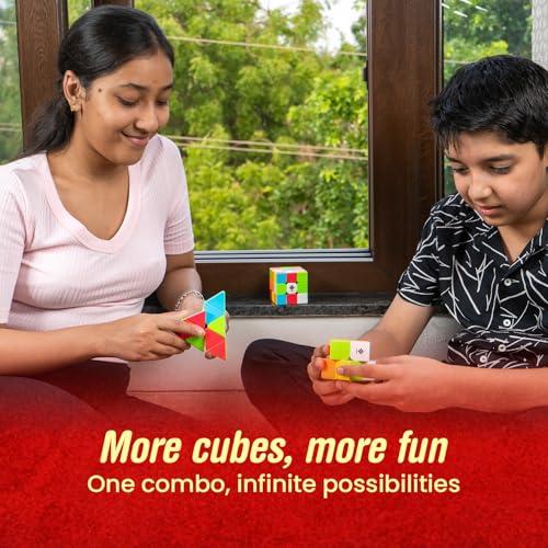 Image of Cubelelo Drift 2x2, 3x3 & Pyraminx Cube Combo (Stickerless) | Ideal for Kids Above 3 4 5 6 Years Old Boys Girls | 3 in 1 Speedcube Gift Set | High Speed Puzzle 3x3x3 2x2x2 Pyramid Triangle