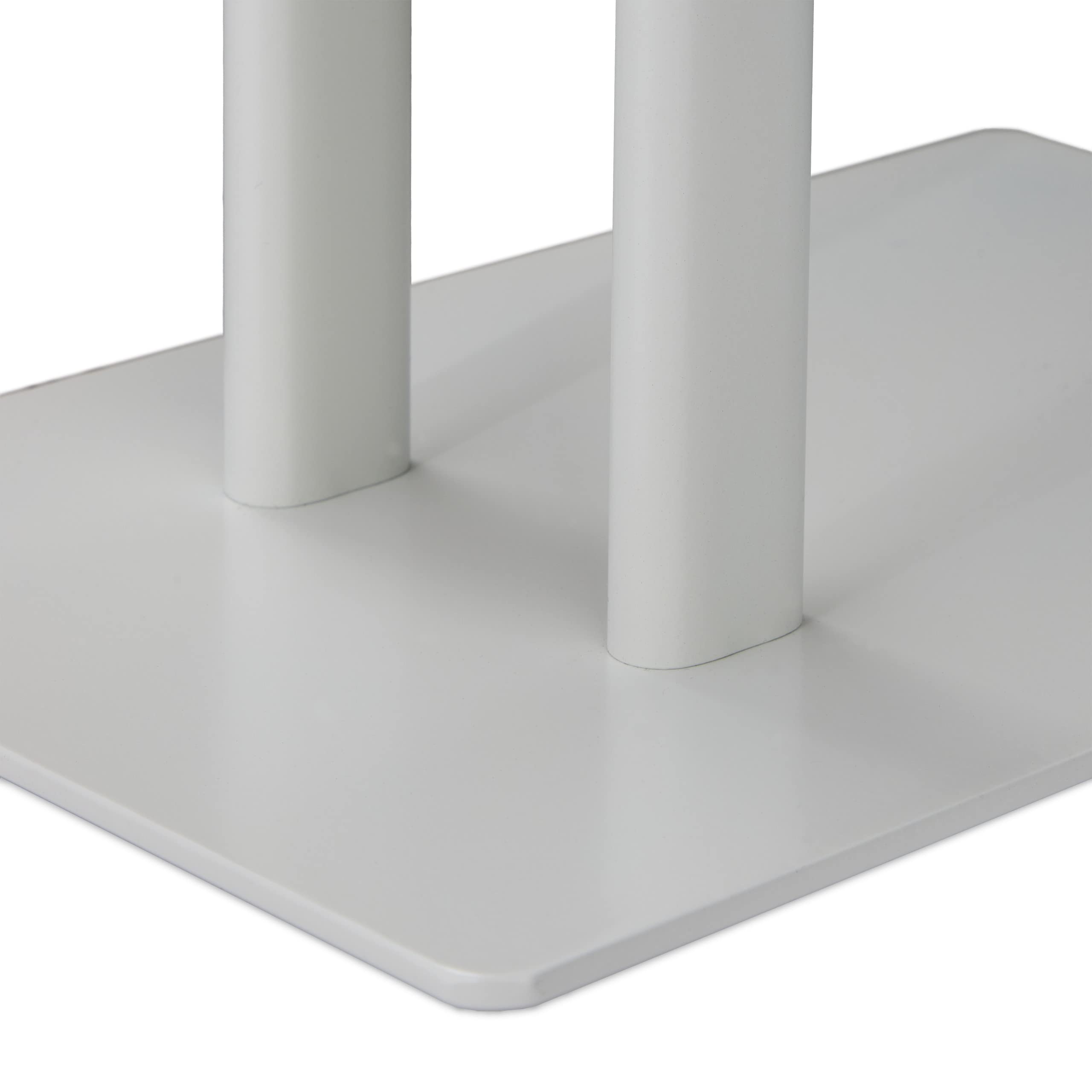 Relaxdays Porte-Serviettes Non Fixe, 2 Barres, Acier, H x L x P : env. 81 x 48 x 20 cm, pour Salle de Bain, Blanc