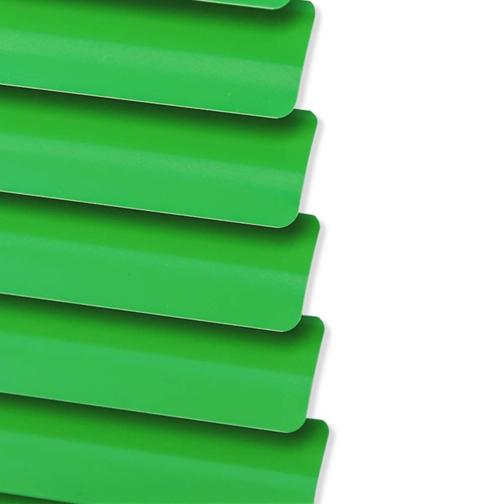 Cortina veneciana de aluminio verde de 120 cm para crear un estudio en casa sin reflejos