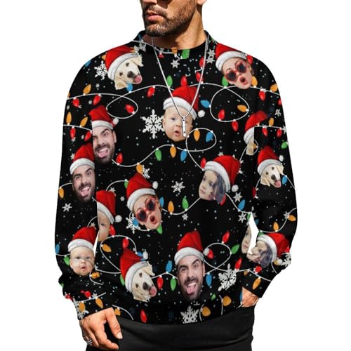 Custom Face Ugly Sweater for Christmas, Personalized Photo Christmas Sweater for Men Xmas Sweater Gift