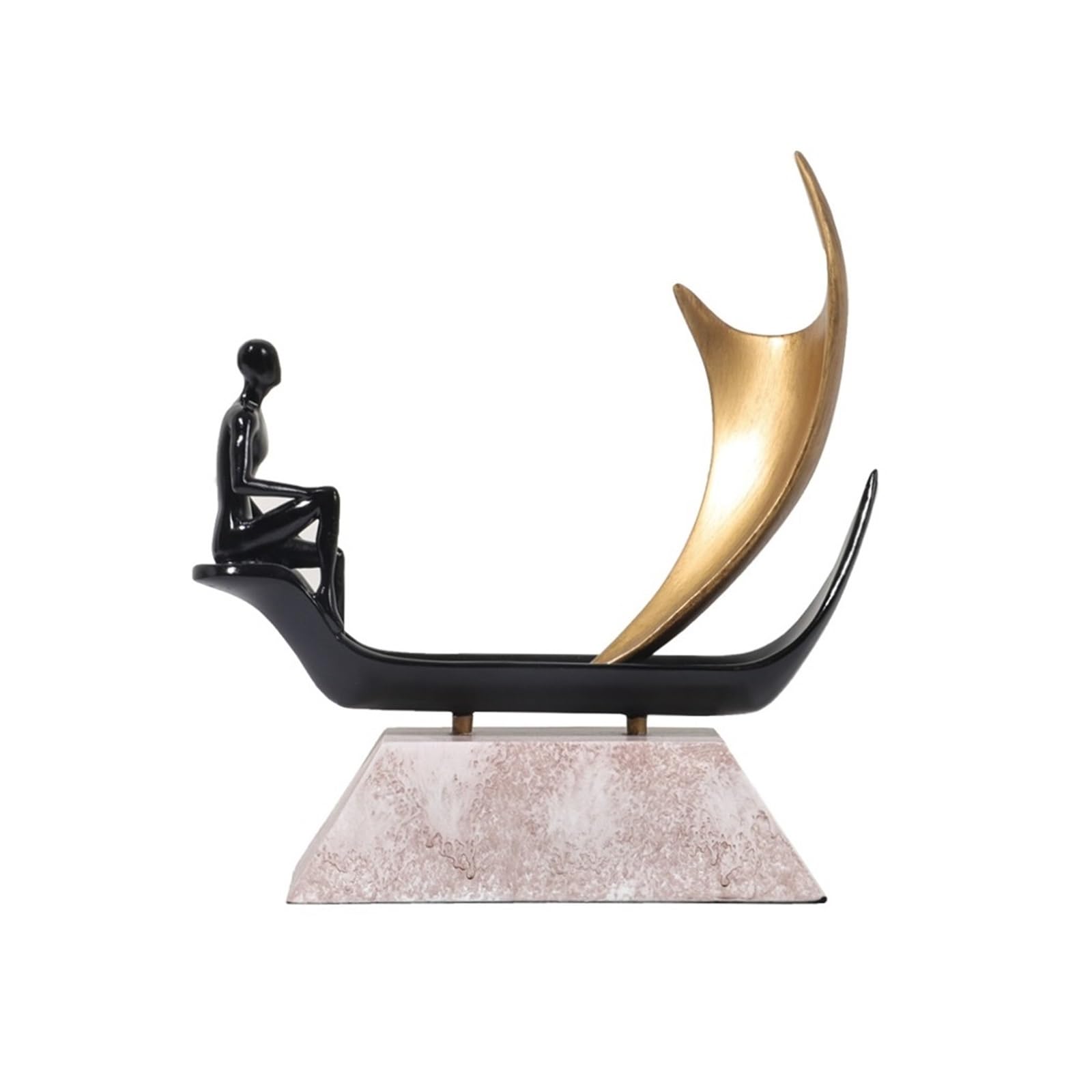 QINGGANG-0224 Desktop Decorations Creative Abstract Art Resin Figure Sailboat Ornament Coffee Table Entryway Decoration